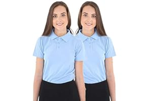 GW CLASSY OUTFIT 2 polos para niñas (paquete de 2) camisetas de manga corta para uniforme escolar para niñas, polos blancos para niños, camisetas escolares de polietileno para 4-12 años
