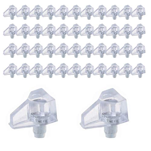 Preisvergleich Produktbild Bodenträger Regalbodenträger, LeRan 50pcs Bücherregal Regalbodenträger Halter Regalhalter Pins Regalstifte aus Metall, Regal-Stützklaren Plastikzapfen für Kabinett-Möbel-Buch-Regale Liefert