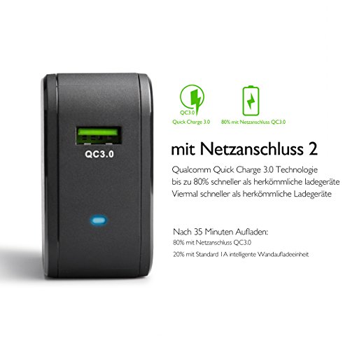 Tycipy USB Ladegerät für Handys, QC3.0 Ladegerät Wall Charger USB Handys Adapter Quick Charge Ladestation [18W 1 Port] - 2