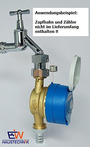 tecuro Zapfhahnzähler-Verschraubungen für Auslaufventile und Zapfhähne 3/4″ Überwurfmutter x 3/4″ Innengewinde - 3