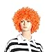 SODIAL(R) Halloween Men Women Orange Curly Afro Circus Clown Wig