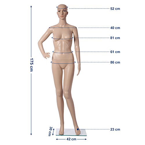 Songmics Neu Schaufensterpuppe Mannequin PE Plastik Weiblich MPLM01 - 4