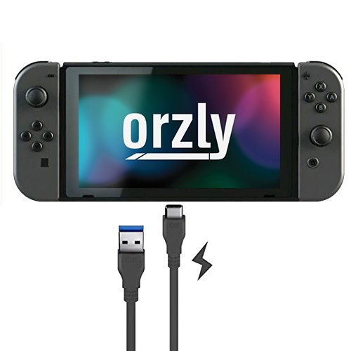 Cable tipo C de Orzly para la Nintendo Switch - NEGRO 1M - Cable tipo C para recargar la tableta y los mandos de la Nintendo Switch - Desde Tipo C a Estándar USB (USB 3.0)