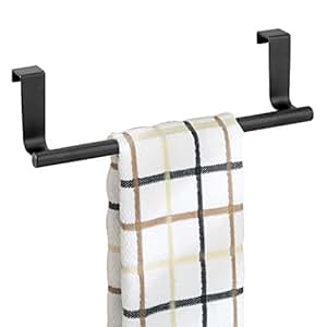 mDesign Handtuchhalter zum Aufhängen - Farbe: Mattschwarz