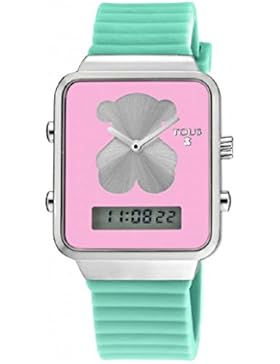 Tous Digital i-bear Damenuhr aus Edelstahl mit Silikon-Armband Grün–700350135