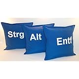 Kissenhülle, Kissenbezug, Kissen, 40x40, 3er-Set, Motiv: Strg Alt Entf