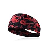 Tamaño:25*8cm Scrox 1x Diadema Deportiva para Hombres y Mujeres Suave Elástica Cinta de Pelo de Banda de Sudor Antideslizante Secado rápido Banda Montar pañuelo en la Cabeza Headwear Headband Unisex Rojo