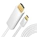Produktbild USB Typ C auf HDMI Kabel Adapter 6 ft/1,8 M USB 3.1 Typ C (Thunderbolt kompatibel) auf HDMI Adapter Konverter 3 Kordel (4 K Auflösung) für neue MacBook Google Chromebook Pixel Dell XPS 13 15