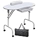 tinkertonk Foldable Manicure & Pedicure Table With Bag & Wrist Rest, White