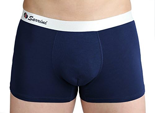SARRINI Men Bamboo Trunks Underwear (Small, Navy)