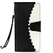 Price comparison product image DENDICO Galaxy S8 Case, Premium PU Leather Wallet Case, Folio Flip Stitching Shockproof Case Cover for Samsung Galaxy S8 - Black + White