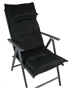 Gartenstuhl Auflage SUNNY LUXURY ANTHRAZIT-SCHWARZ Hochlehner mit 8 cm