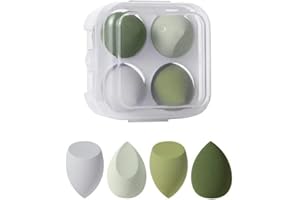 JBP BEAUTY Esponja Maquillaje Para Aplicar Base Maquillaje, Sombras De Ojos, Corrector, Colorete I Caja De Maquillaje Para Esponjas I Se Puede Usar Seco Y Húmedo (Verde)
