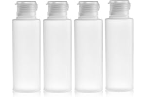 BAMBOOPACK Lot de 4 flacons souples en plastique de 100 ml avec couvercle à rabat