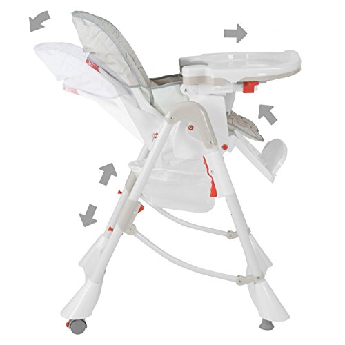 Froggy Baby Kinder Hochstuhl mit Sicherheitsgurt und Großem Esstisch, Höhenverstellbar, Zusammenklappbar - 3