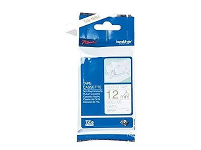 Brother TZe-R231 P-Touch Ruban textile d'origine, 12 mm 12 mm Doré/blanc