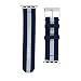 Produktbild Roobaya Nylon Armband für die Apple Watch Series 1, 2, 3 & 4 in 38mm, 40mm, 42mm & 44mm Gehäusegröße Made in Germany (42/44 - Edelstahl, Dunkelblau/Weiß)