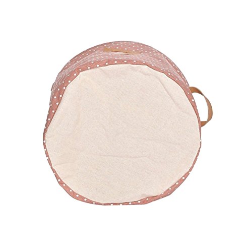 Inwagui Runde Wäschekorb Hamper Aufbewahrungstasche Wäschesack Wäschekorb Wäschesammler Halter wäschebox mit Deckel-Rosa - 5