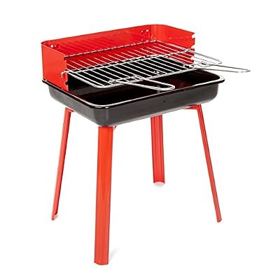 Grill Chef 11526 Barbecue Charbon Portago 33 x 26 cm - Rouge