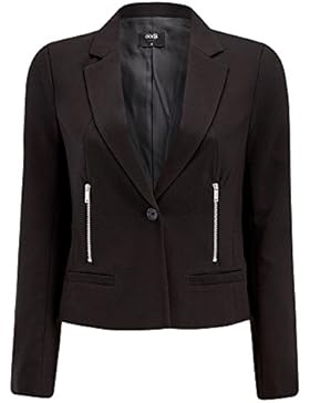 oodji Ultra Damen Taillierter Blazer mit Reißverschlüssen