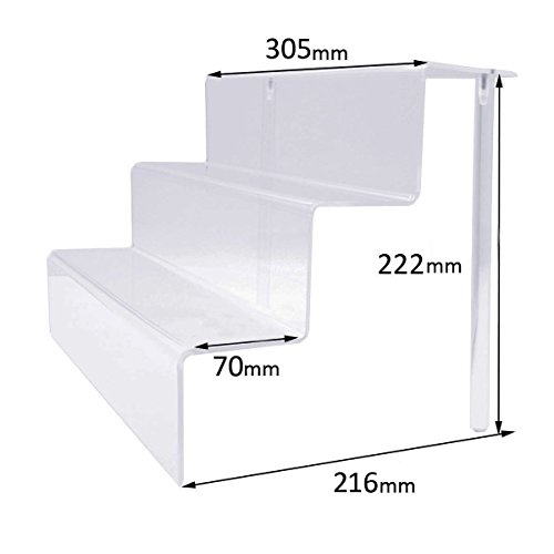 Kombination von Life 3-Tier-Acryl Schritt Display, plastik, farblos, 12 x 8.5 Inch - 2