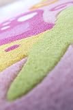 Andiamo 1100398 Kinderteppich Konturenschnitt Schmetterlingsmuster handgetuftet, 120 x 170 cm, rosa - 4