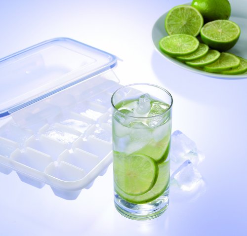 Emsa 505320 Eiswürfelbox mit Deckel, 21 Stück Eiswürfel, Transparent/Blau, Clip & Close - 2