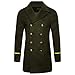 Produktbild TWBB Herren Warme Lange Schwarz Zweireiher Jacket Outwear Vintage Knöpfe Mantel Coat Lange Ärmel Mantel Hemd