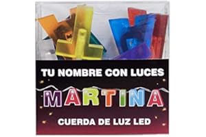 FRAMAN TU NOMBRE CON LUCES - Cadena de luz LED con nombres y símbolos ¡TU NOMBRE EN LAS LUCES! 8 Luces LED con letras, si el nombre tiene menos, viene con símbolos extra como estrellas. (Martina)