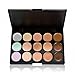 Kfnire 15 Colors Pro Contour Face Cream Makeup Cosmetic Concealer Palette+ Curve Foundation Brush