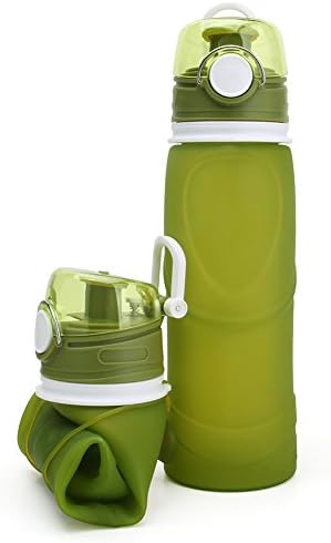 VICTANZ Silicone Collapsible Water Bottles Sports Camping Canteen Best Drinking Bottle 26 Oz/750ml Medical Grade BPA Free