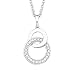 Produktbild S.Oliver Damen Kette mit Kreis-Anhänger 925 Sterling Silber rhodiniert Zirkonia 42+3 cm weiß