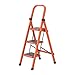 Produktbild Tritthocker Klappbare 3-Stufen-Leiter für Erwachsene, 330lbs Kapazität, Küche/Büro-robuste Trittleiter mit tragbarem Griff und breitem Pedal, Orange, 19 × 22 × 44 Zoll