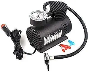 THE FLAME Air Compressor for Car and Bike 12V 300 PSI Tyre Inflator Air Pump for Motorbike,Cars,Bicycle,for Football,Cycle Pumps for Bicycle,car air Pump for tubeless (Black)