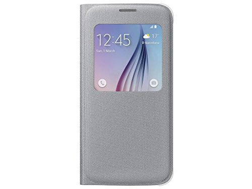Samsung S-View - Funda oficial de tela para Samsung Galaxy S6  color plata- Versi  n Extranjera