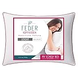 My Lovely Bed - Kopfkissen 50 x 70 cm Natur - Füllung Federn und Daunen - Bezug 100% Baumwolle - flauschig und flauschig - hohe Qualität - sehr komfortabel My Lovely Bed - Kopfkissen 50 x 70 cm Natur - Füllung Federn und Daunen - Bezug 100% Baumwolle - flauschig und flauschig - hohe Qualität - sehr komfortabel