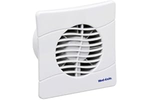 Vent-Axia 436530A / BAS100SLB Slimline Bathroom/Toilet Extractor Fan (No Timer), 16 W, 240 V