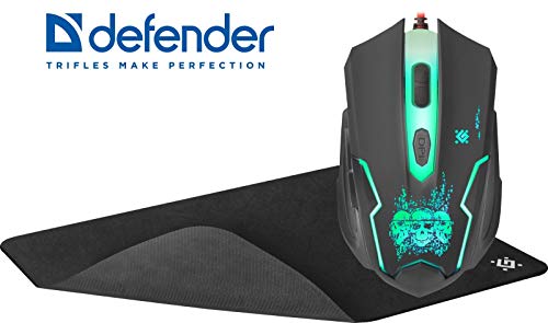Defender Skull GM-180L Maus USB Optisch 3200 DPI - Mäuse (Beidhändig, Optisch, USB, 3200 DPI, Schwarz)