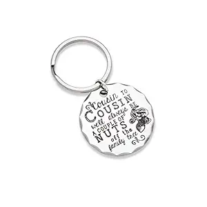 Christmas Gifts for Cousin Keychain Gift Personalised Cousin Birthday Present Family Tree Stocking Stuffers Gift for Men Kids Teen Girls Boys BBF Brother Sister Cousin to Cousin Wedding Graduation