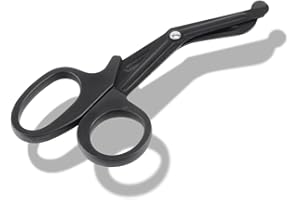 WYTINO Forbici per pronto soccorso,Forbici di emergenza Paramedico Taglia Strumento Soccorso di pronto per Fasciatura di garza,Forbici per infermiere curve in acciaio inossidabile(nere)
