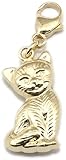 Charm Einhänger Katze echt Gelbgold 333. Auch als Kinderanhänger verwendbar.