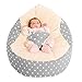 Rucomfy Luxury Cuddle Soft Polka Dot Gaga Baby Bean Bags (Grey)