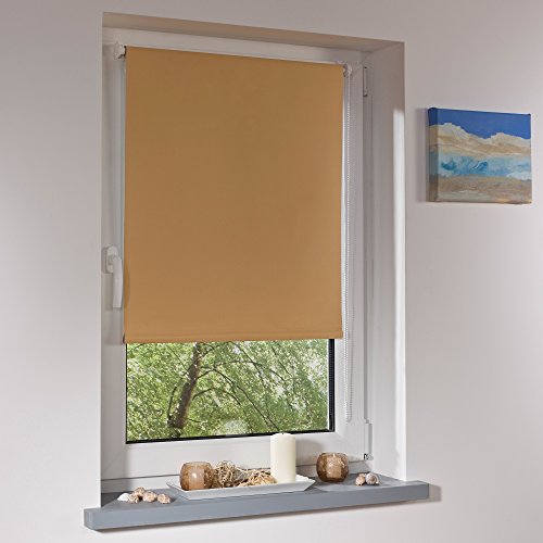 GARDUNA FIX Thermo-Rollo # apricot 45cm # Smartfix – Klemmfix – ohne bohren – viele Farben & Größen- komplett verdunkelnd / BLACKOUT - 3
