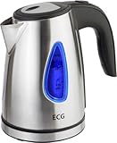 Verdecktes Heizelement, Überhitzungsschutz, Blaue Unterbeleuchtung, drehbar um 360- Pirouettenanschluss für komfortables Anheben und Abstellen, Sicherheitssystem mit Schutz vor Kurzschluss und Trockengehschutz