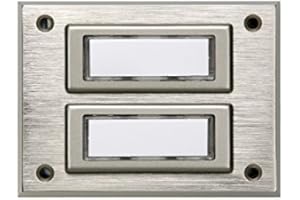 HUBER Przycisk dzwonka do drzwi, 2-drożny, prawdziwy metal, mosiądz, montowany na powierzchni, 24 V, 2 A, łatwy montaż, nowoczesny styl, do użytku wewnątrz i na zewnątrz