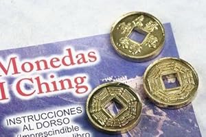 GENERIC Monedas I Ching (I-Ching) Doradas - Juego de 3 Monedas con Instrucciones - Hostenatura