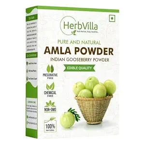 Herbvilla Amla Indian Gooseberry Powder for Hair Growth (250 Grams), Black Colour, Drinking and Eating