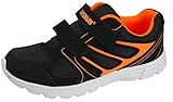Sportschuhe gibra Herren Sportschuhe, Art. 9047, mit Klettverschluss, Schwarz/Neonorange, Gr. 42