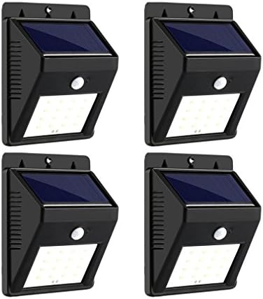 Solar Lights 16 LED Wireless Waterproof Motion Sensor Outdoor Light for Patio, Deck, Yard, Garden with Motion Activated Auto On/Off (4 PC)