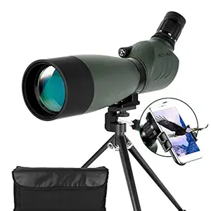 ESSLNB Hunting Spotting Scope Waterproof 25-75 X 70Mm Shooting with Phone Adapter Tripod and Case Bak4 Porro Prism 45-Degree Angled Eyepiece for Target Bird Watching